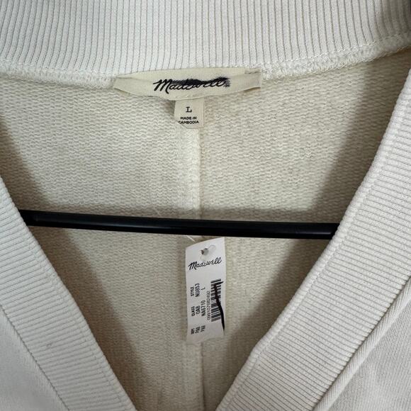 Madewell Waisted Cardigan Sweatshirt WMNS L Off White Button Up V-neck NU853 LS - Picture 8 of 14